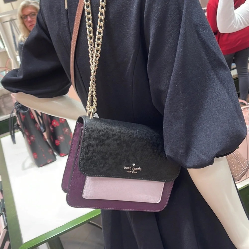 Kate Spade Remi Flap Chain Crossbody 
Colorblock 
Ripe Plum - Picture 10 of 16